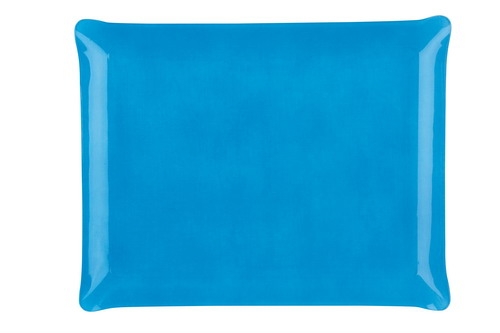 Plateau 37x28 bleu inclusion tissu