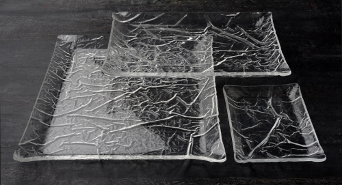 Plateau 46 x 36  cm givré