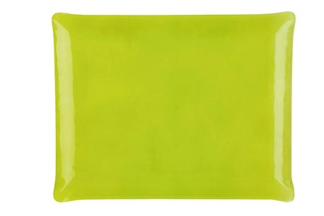 Plateau 46x36 inclusion tissu vert