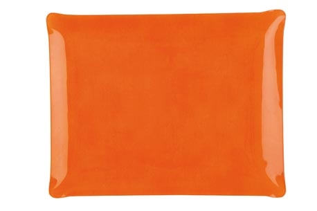 Plateau 46x36 incusion tissu orange