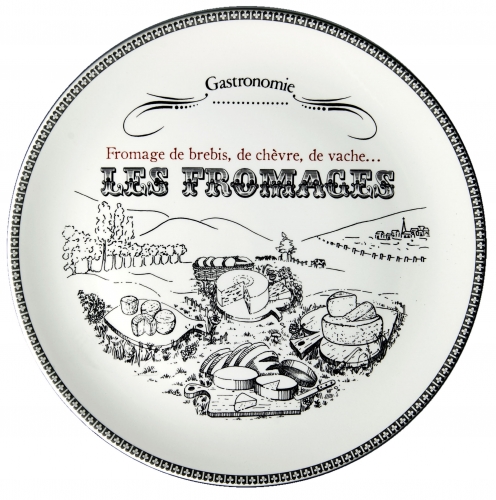 Plateau &agrave; fromages Gastronomie Fromages en fa&iuml;ence de Gien 30 cm