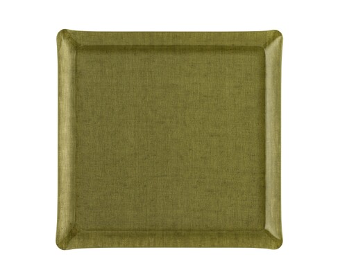 Plateau Acrylique Carr&eacute; 36 x 36 cm Lin Olive