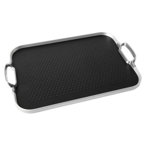 Plateau black/Silver Picots \'Rubber Grip\' petit mod&egrave;le 40x30 cm