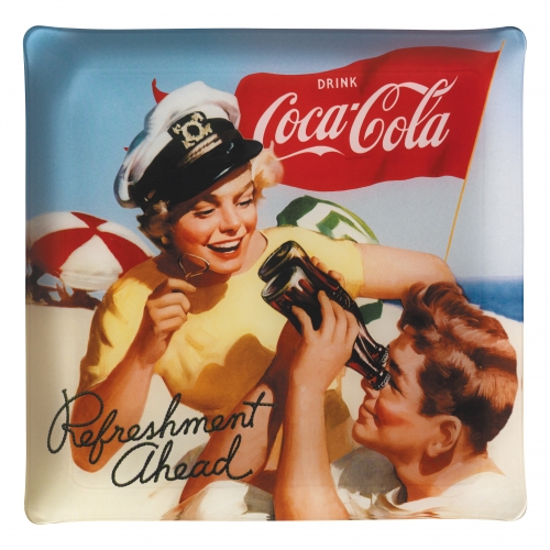 Plateau Coca Cola John & Kate 36x36cm