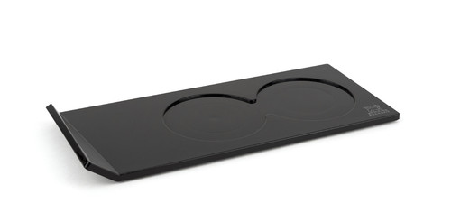 Plateau duo vide pour moulins max 6,4 cm diam&egrave;tre -  noir 21 cm x 9 cm 6,4cm