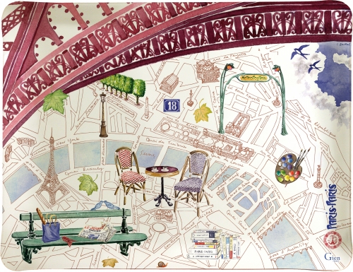 Plateau GM 48 cm X 38 cm Paris Paris