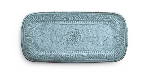 Plateau rectangulaire cyan bleu/vert 43x21 cm