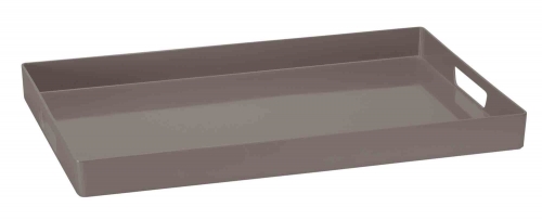 Plateau rectangulaire droit à anses 52 x 35 cm Vestah de Platex brun / peau