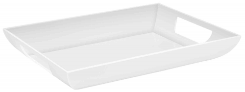 Plateau rectangulaire &eacute;vas&eacute; &agrave; anses 40 x 30 cm Vestah de Platex lumi&egrave;re