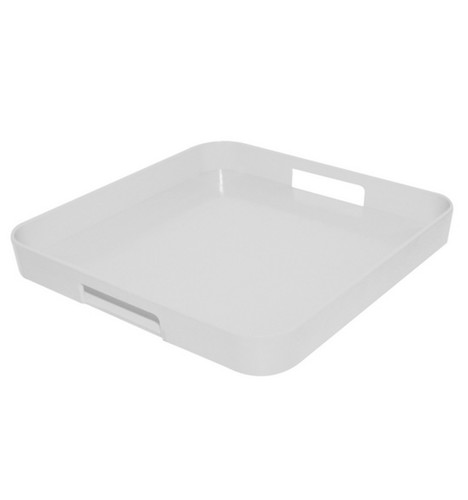 Plateau Zak blanc carr&eacute; 33 x 33 cm