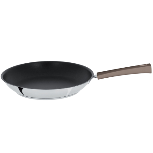 Poele 24 Cm Mutine Fixe Exceliss - Poignee Bakelite Taupe