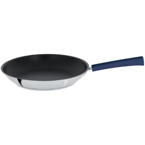 Poele 28 Cm Mutine Fixe Exceliss - Poignee Bakelite Encre Bleue