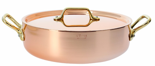 Poêle a frire ronde cuivre-inox queue Laiton ø20cm