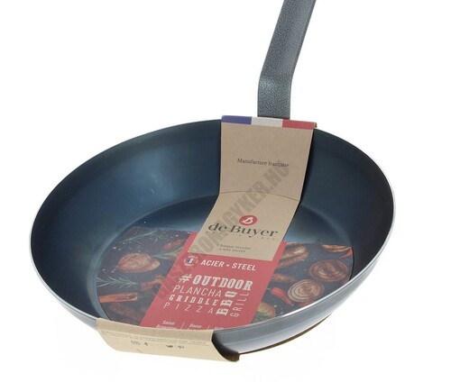 Poêle à griller en acier bleui ø 28 cm