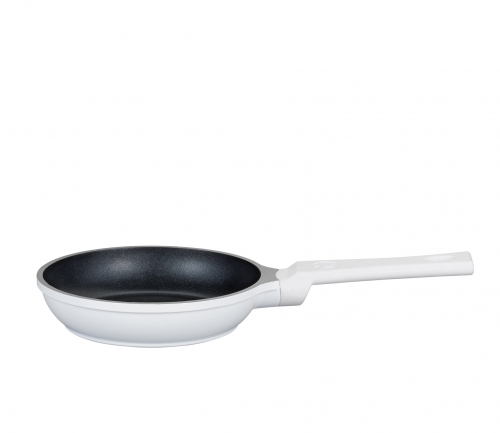 Po&ecirc;le &agrave; oeuf ou blinis induction blanche 14 cm Spring - Aluminium, triple rev&ecirc;te