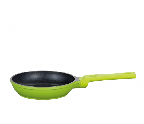 Po&ecirc;le &agrave; oeuf ou blinis induction verte 14 cm Spring - Aluminium, triple rev&ecirc;teme