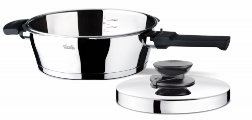 Po&ecirc;le &agrave; pression avec couvercle m&eacute;tallique &oslash;  22 cm