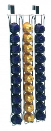 Porte 30 capsules Nespresso pour barre de cuisine - 13 cm x 42 cm - fil m&eacute;tal