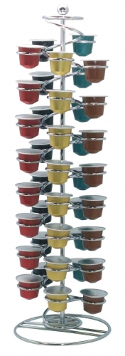 Porte 40 capsules Nespresso sur pied 'Tournicoti' - 13  cm x 44  cm - fil m&eacute;tal