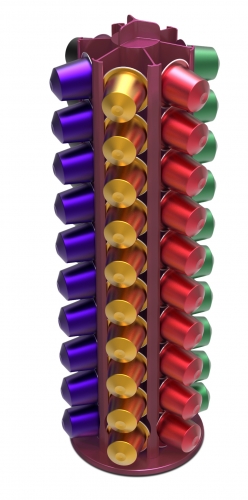 Porte 60 capsules en alu Nespresso &reg; - Framboise
