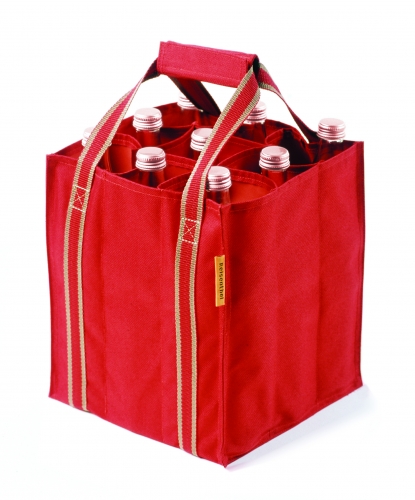 Porte 9 bouteilles rouge