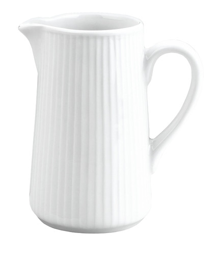 Pot à lait / Cremier 13 cl avec couvercle en porcelaine blanche 'Plissé' de Pill