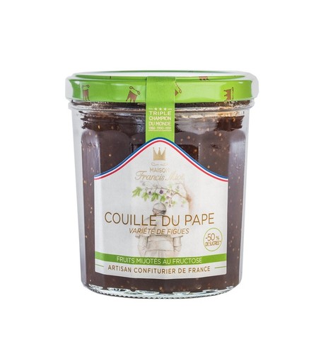 Pot de 320 grammes de confiture all&eacute;g&eacute;e Couilles du pape  (figue de provence)