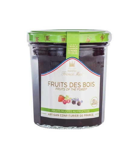 Pot de 320 grammes de confiture all&eacute;g&eacute;e Fruits bois