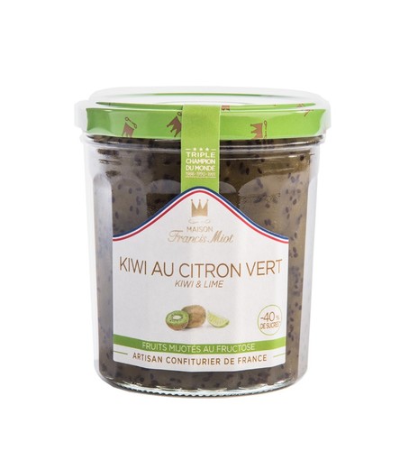 Pot de 320 grammes de confiture allégée Kiwi citron vert