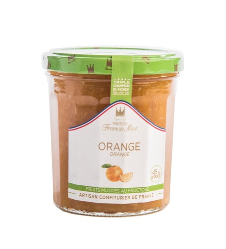 Pot de 320 grammes de confiture allégée Orange
