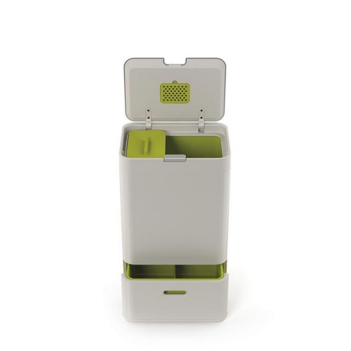 Poubelle de tri sélectif Totem IntelligentWaste 50 litres pierre