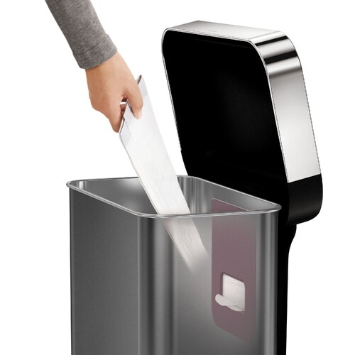 Poubelle De Cuisine Simplehuman 45L - Noire à Pédale - Réserve à Sacs Intégrée - Design Robuste