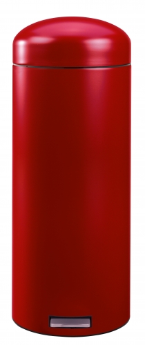 Poubelle R&eacute;tro bin &agrave; p&eacute;dale ronde 30 l rouge