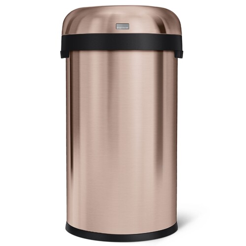 Poubelle Ronde Ouverte 60 Litres, Compartiment Simple, Acier Inoxydable Epais Or