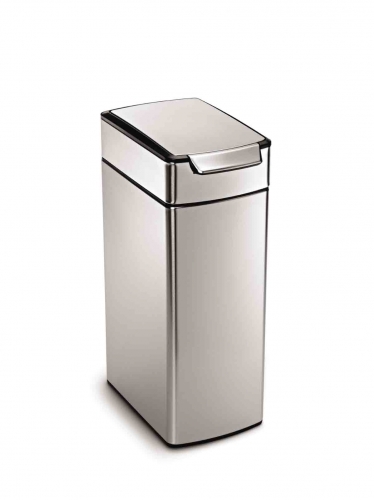 Poubelle Simplehuman rectangulaire profonde inox 40 litres. Couvercle Easy touch