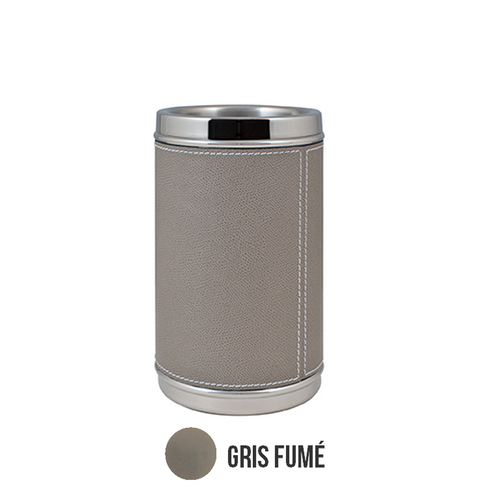 Rafra&icirc;chisseur de bouteille rev&ecirc;tement vachette imprim&eacute;e - gris fum&eacute;