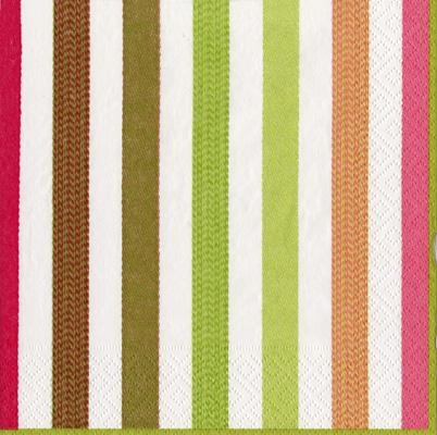 Rayures sable/ vert x 20 serviettes mm