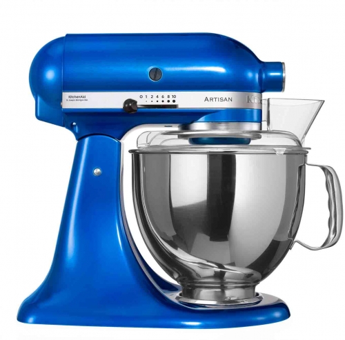 Robot KitchenAid Artisan bleu électrique - Bol Inox