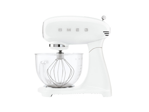 Robot sur socle avec bol en verre Vintage Ann&eacute;es 50 Blanc