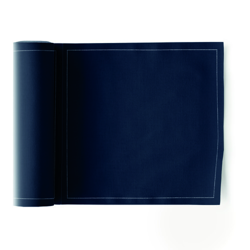 Rouleau de 25 serviettes de table lunch en coton prédécoupées 20 x 20 cm Bleu Pé