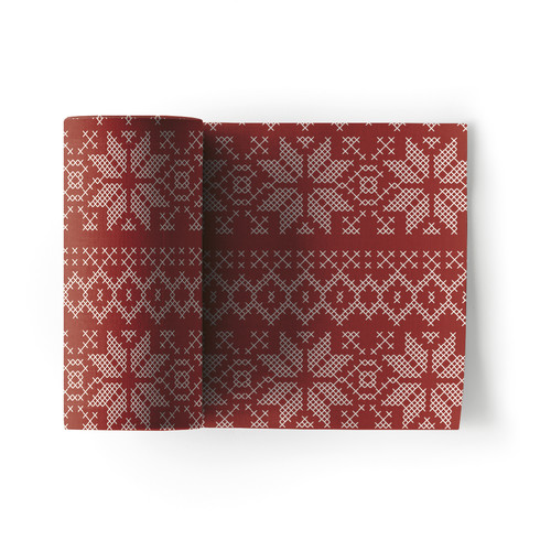 Rouleau de 50 petites serviettes 11 x 11 cm pr&eacute;d&eacute;coup&eacute;es en coton Noel