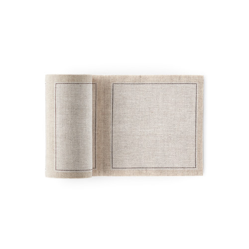 Rouleau de 50 petites serviettes cocktail en lin 11 x 11 cm pr&eacute;d&eacute;coup&eacute;es Naturel