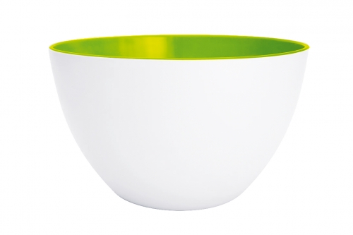 Saladier 18  cm blanc/vert