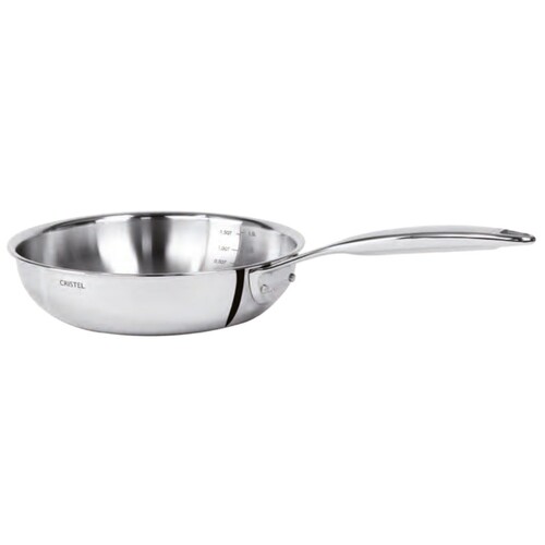 Sauteuse 24 cm inox castel pro 5 ply poignee fixe sans couvercle