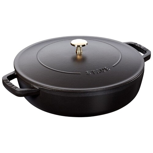 Sauteuse Chistera en fonte noir mat &oslash; 24 cm avec couvercle