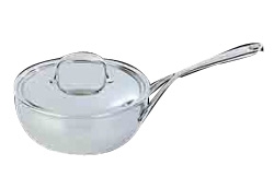 Sauteuse conique avec couvercle en acier inoxydable 22 cm