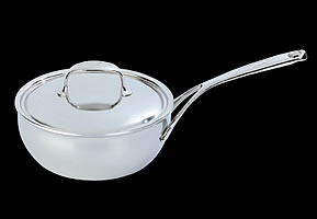 Sauteuse conique avec couvercle en acier inoxydable 24 cm