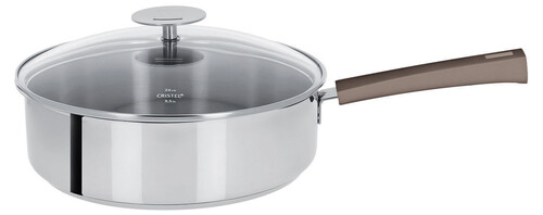 Sauteuse inox &oslash; 26cm Mutine &agrave; poign&eacute;e fixe taupe