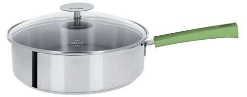 Sauteuse inox &oslash; 26cm Mutine &agrave; poign&eacute;e fixe vert tilleul