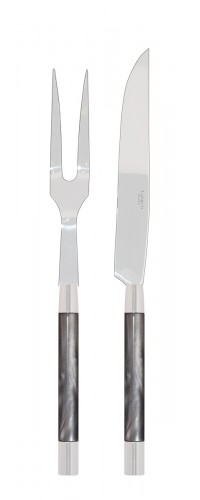 Service à découper Conty nacré gris clair